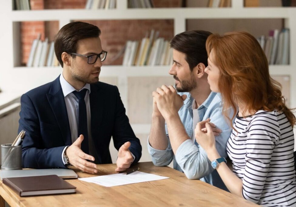Client consulting with a criminal defense attorney for a case.