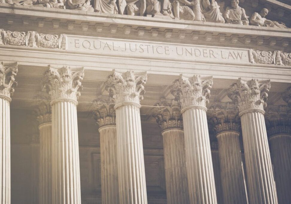 Row of columns under "Equal Justice Under Law".